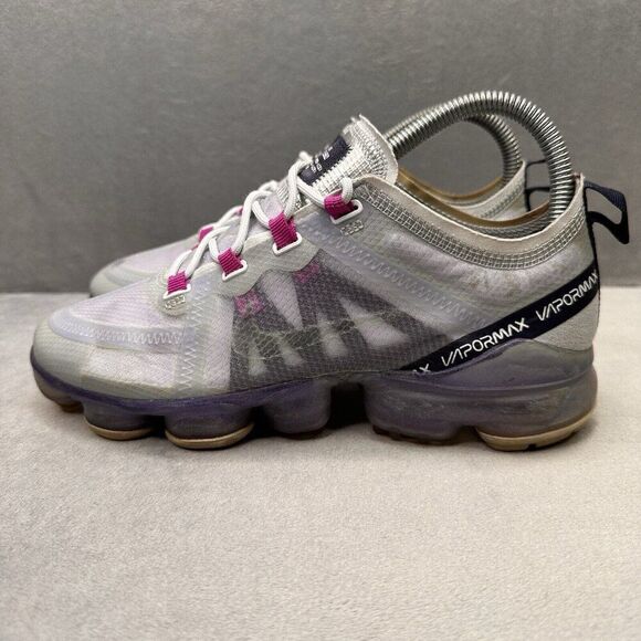 Nike Vapormax White and Pink Athletic Shoes - Picture 3 of 8